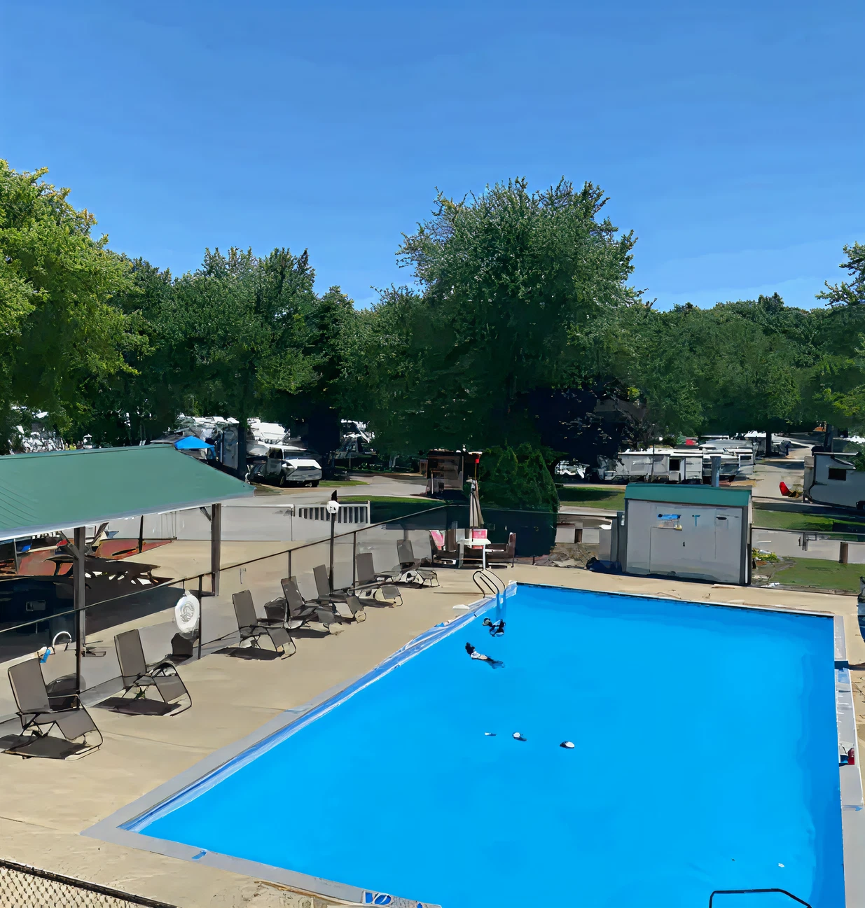 Swimming pool and campground recreation area